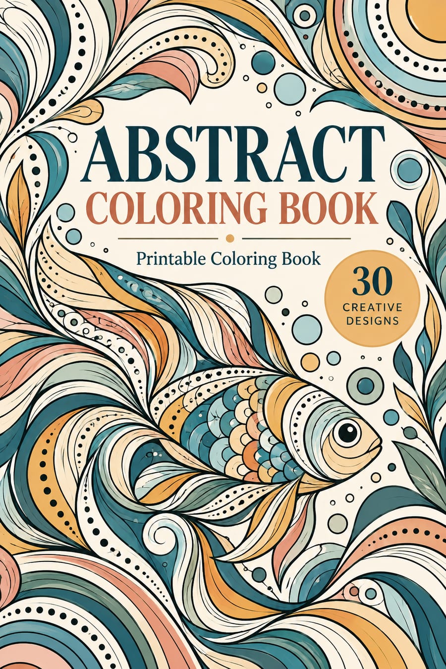 Abstract Coloring Book for Adults cover