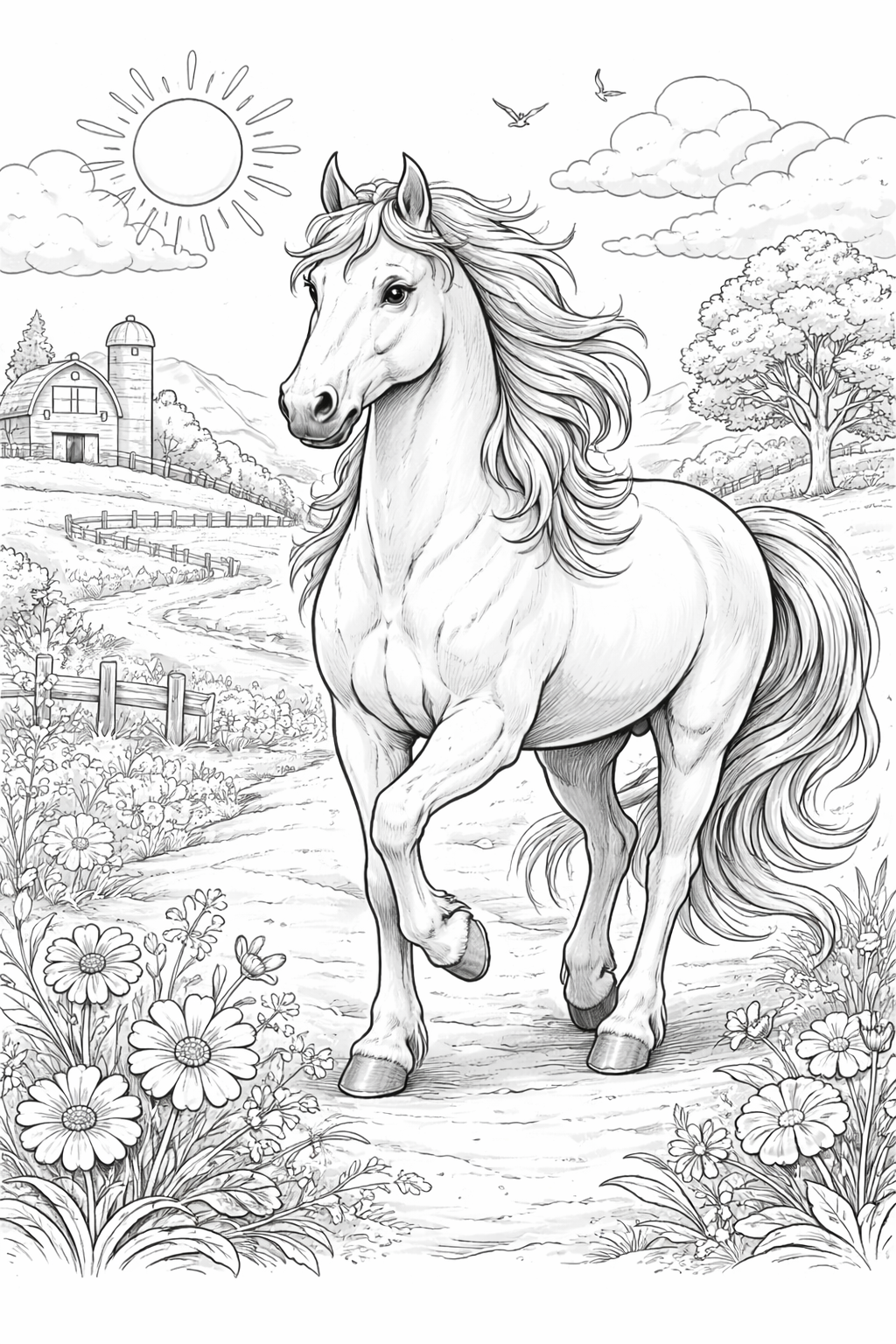 Kleurplaat paard