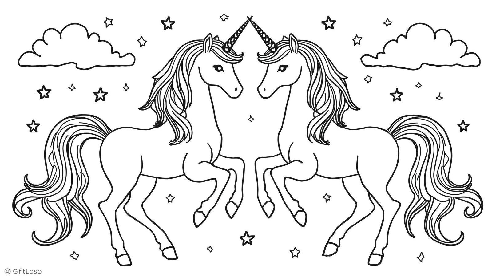 Kleurplaat unicorn 15