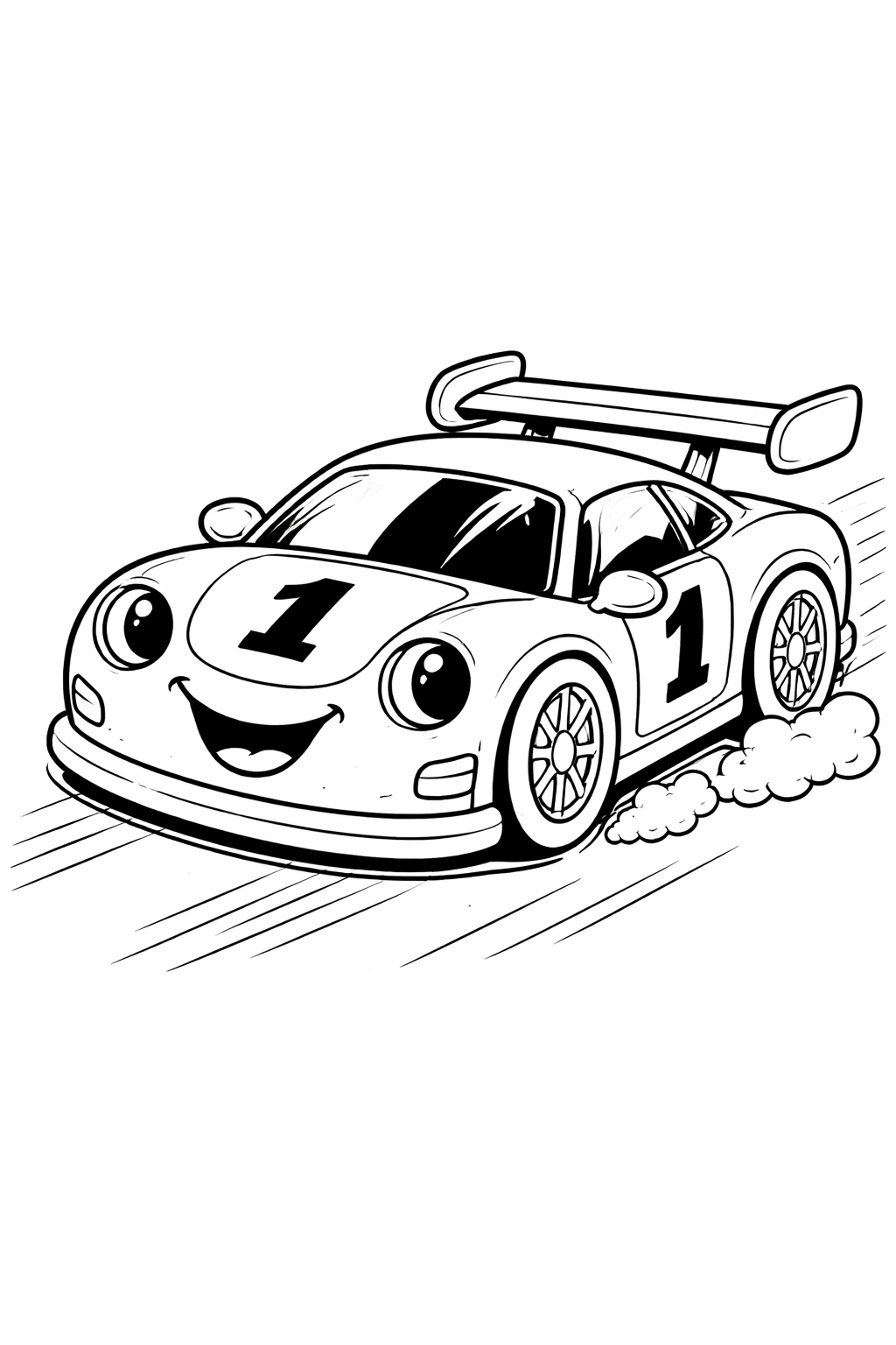 Kleurplaat auto voor kleuters