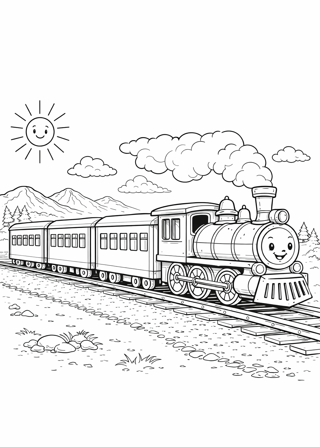 Kleurplaat trein