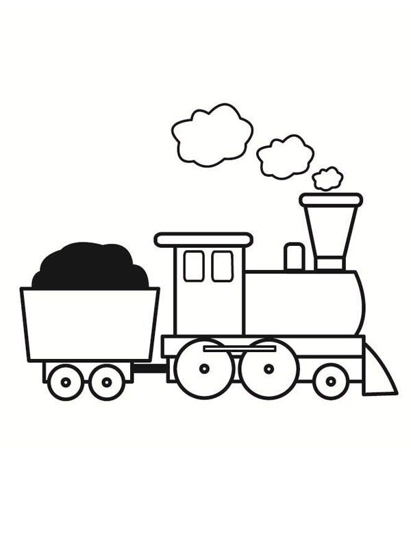 Kleurplaat trein simpel