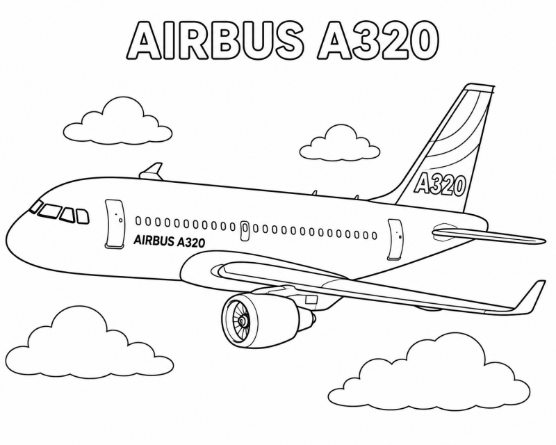 Kleurplaat Airbus A320: Ben je op zoek naar een kleurplaat van een Airbus A320