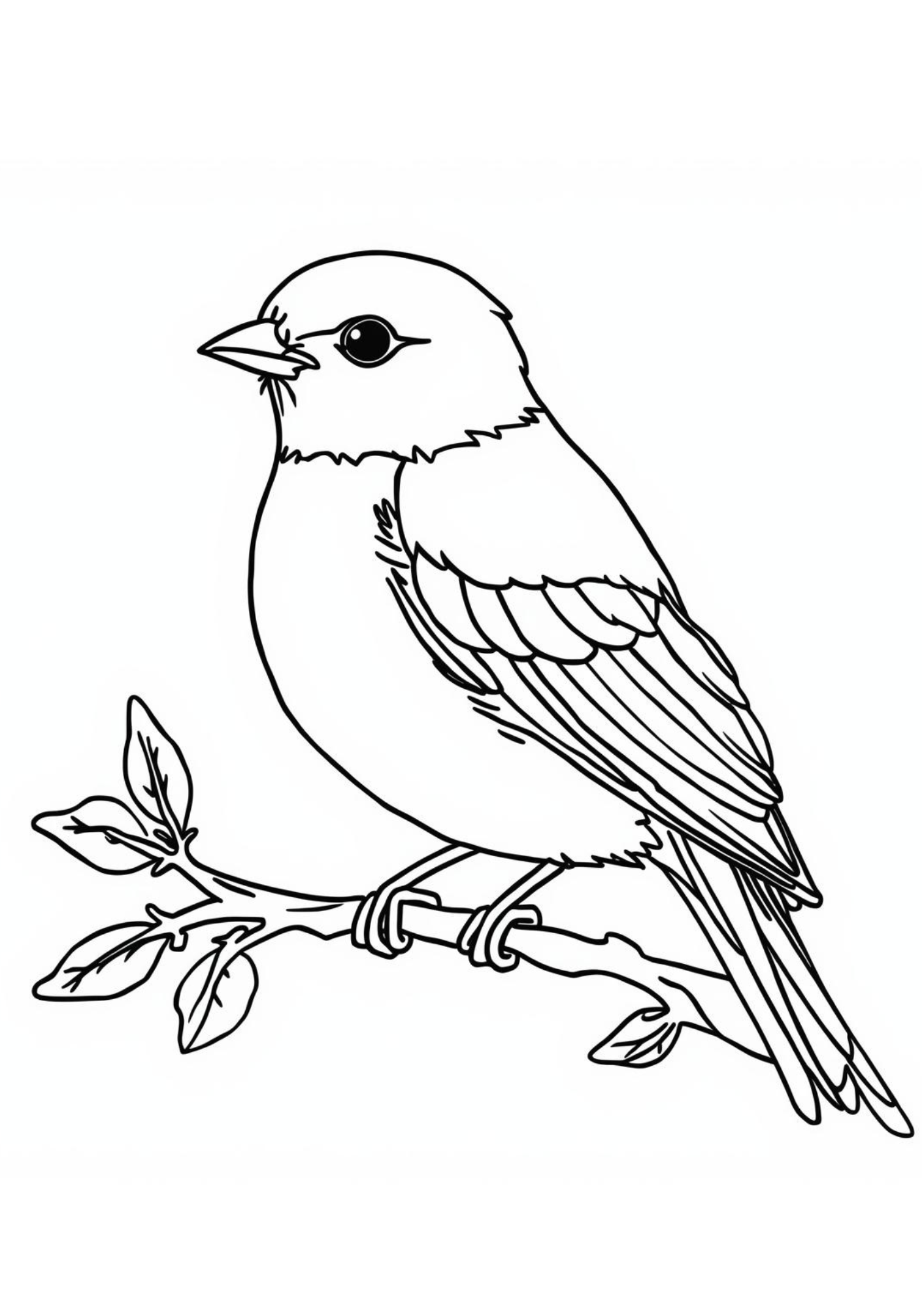 Kleurplaat volwassenen vogel