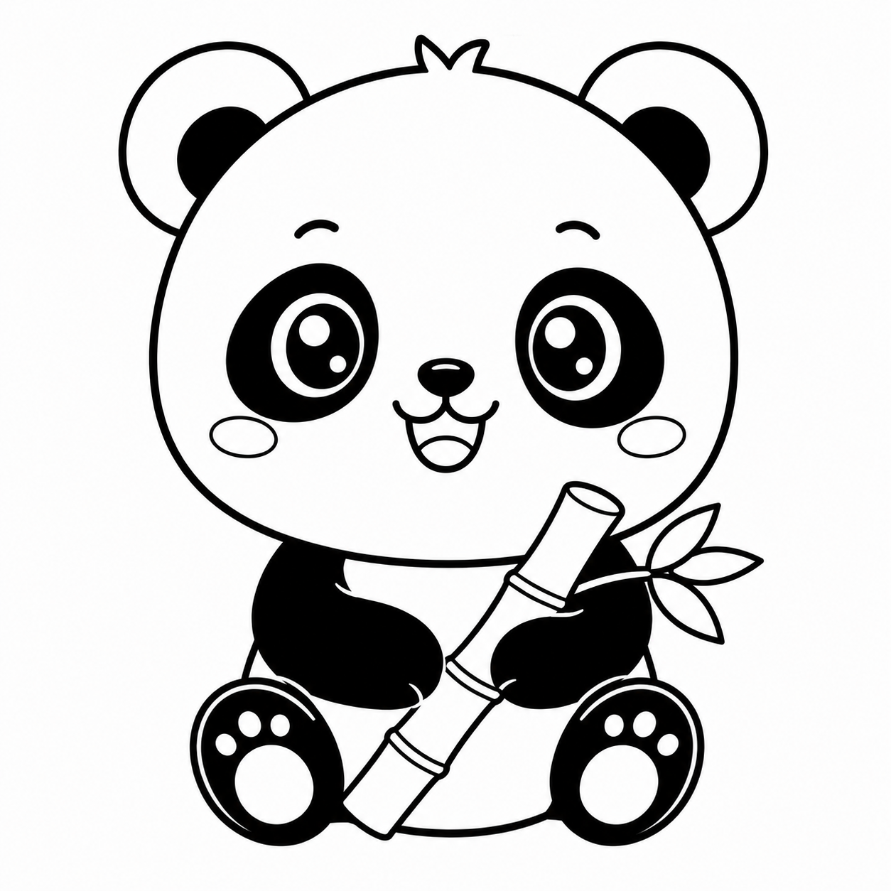 Kleurplaat kawaii panda