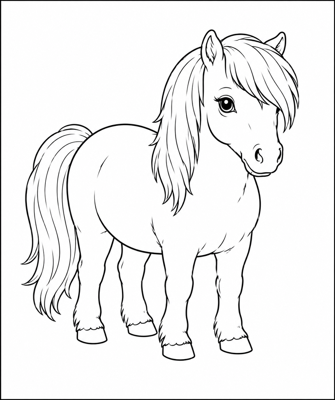 Kleurplaat van een pony