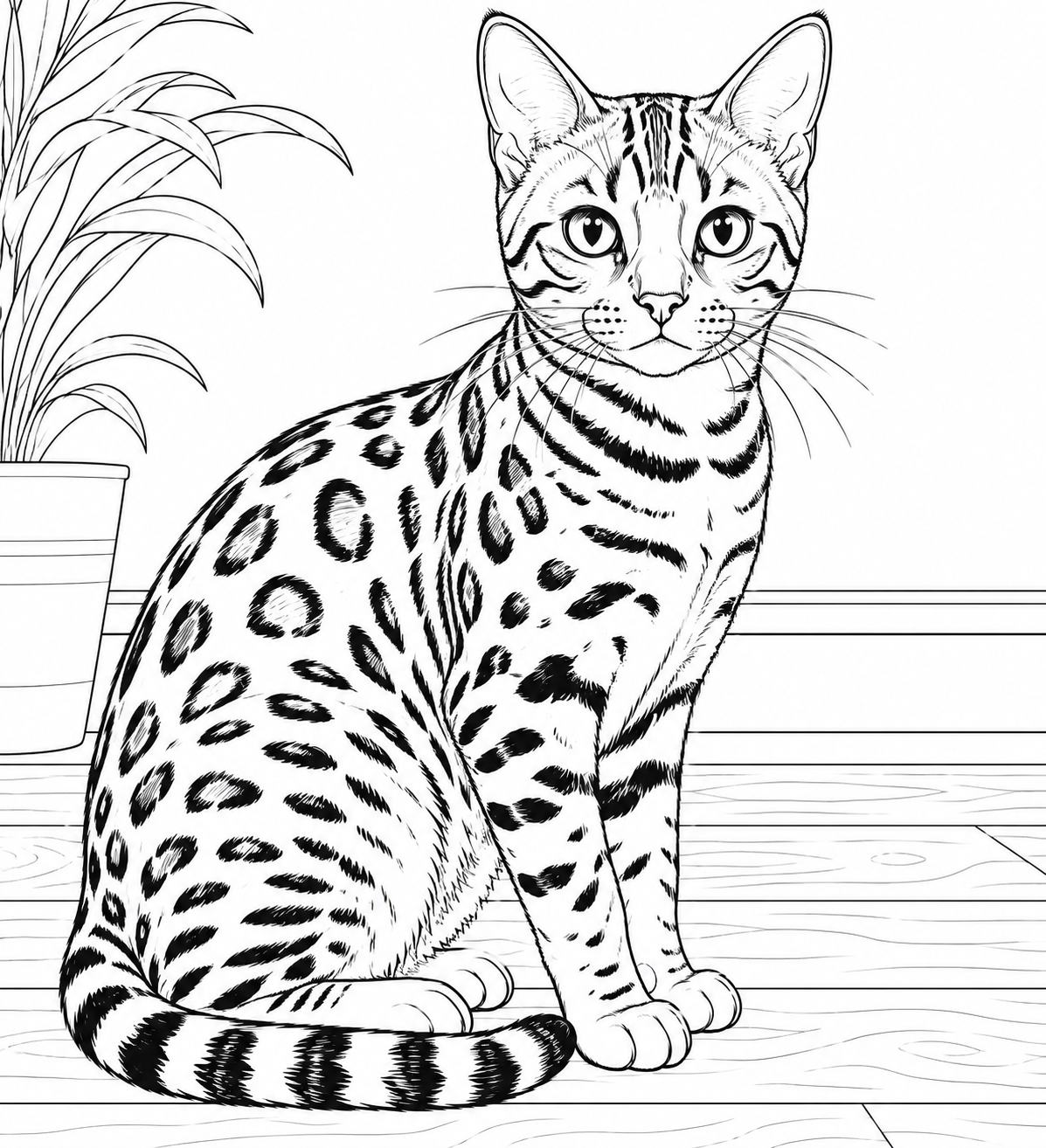 Kleurplaat Bengaalse kat