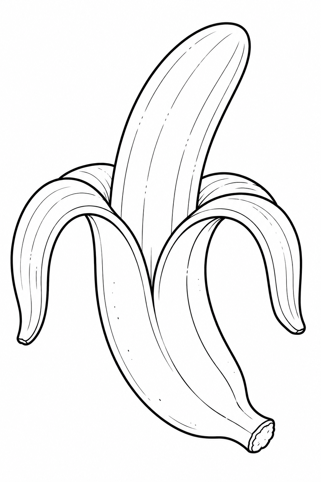 Kleurplaat van een banaan