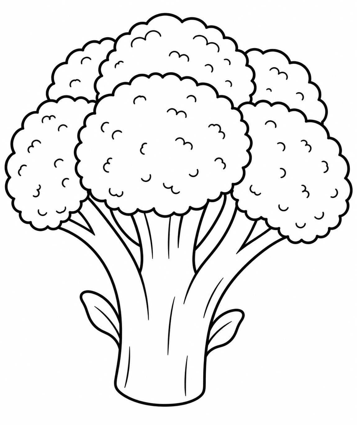 Kleurplaat van een broccoli