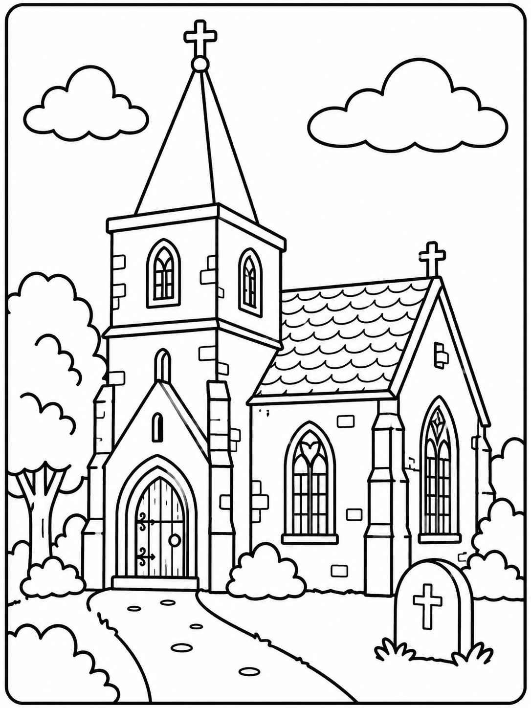kleurplaat kerk