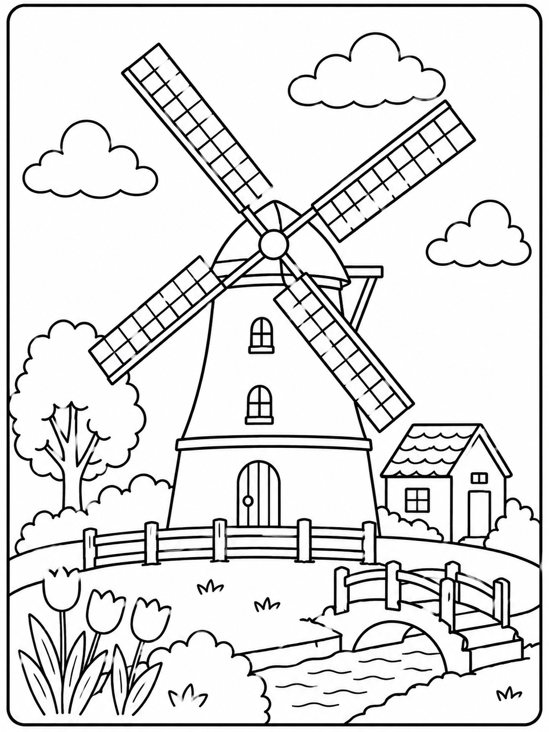 Kleurplaat molen