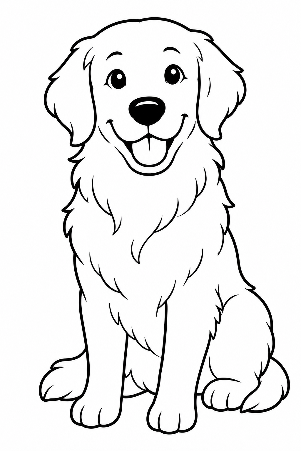 Kleurplaat van een golden retriever hond