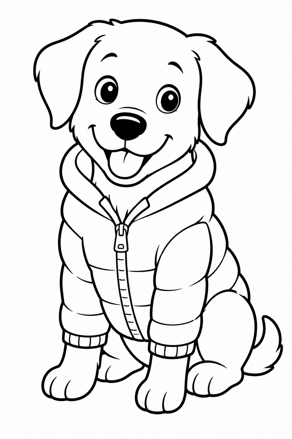 Gratis kleurplaat hond met jasje: Deze leuke kleurplaat van een hond met een jasje is perfect voor kinderen die dol zijn op…