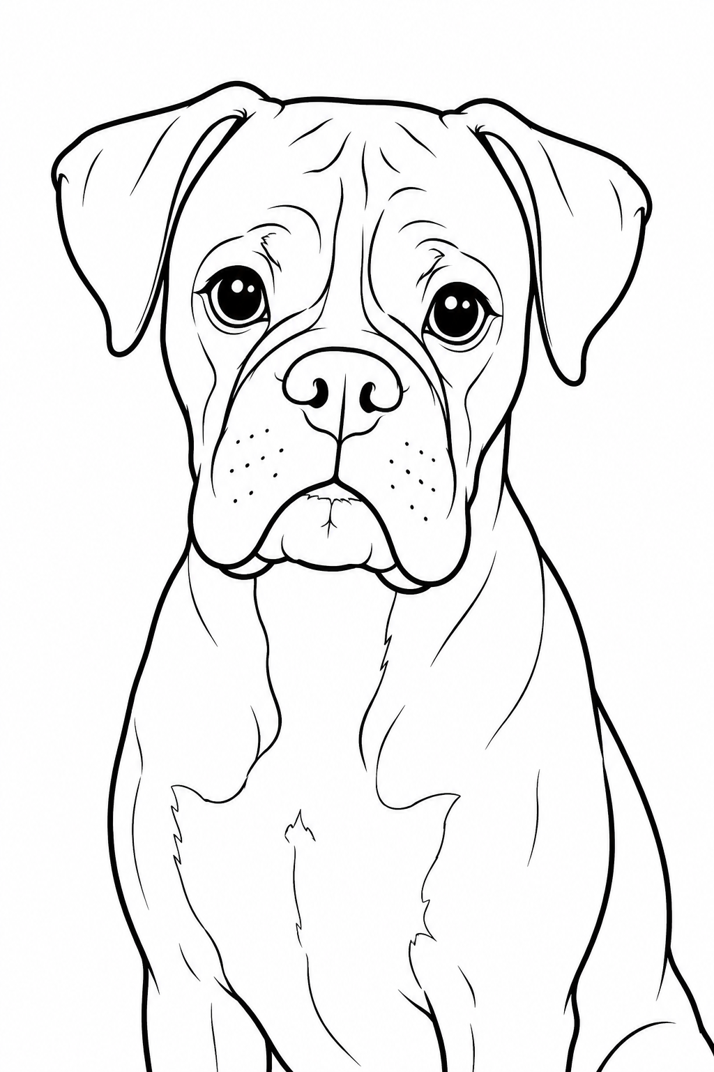 Kleurplaat van een boxer hond