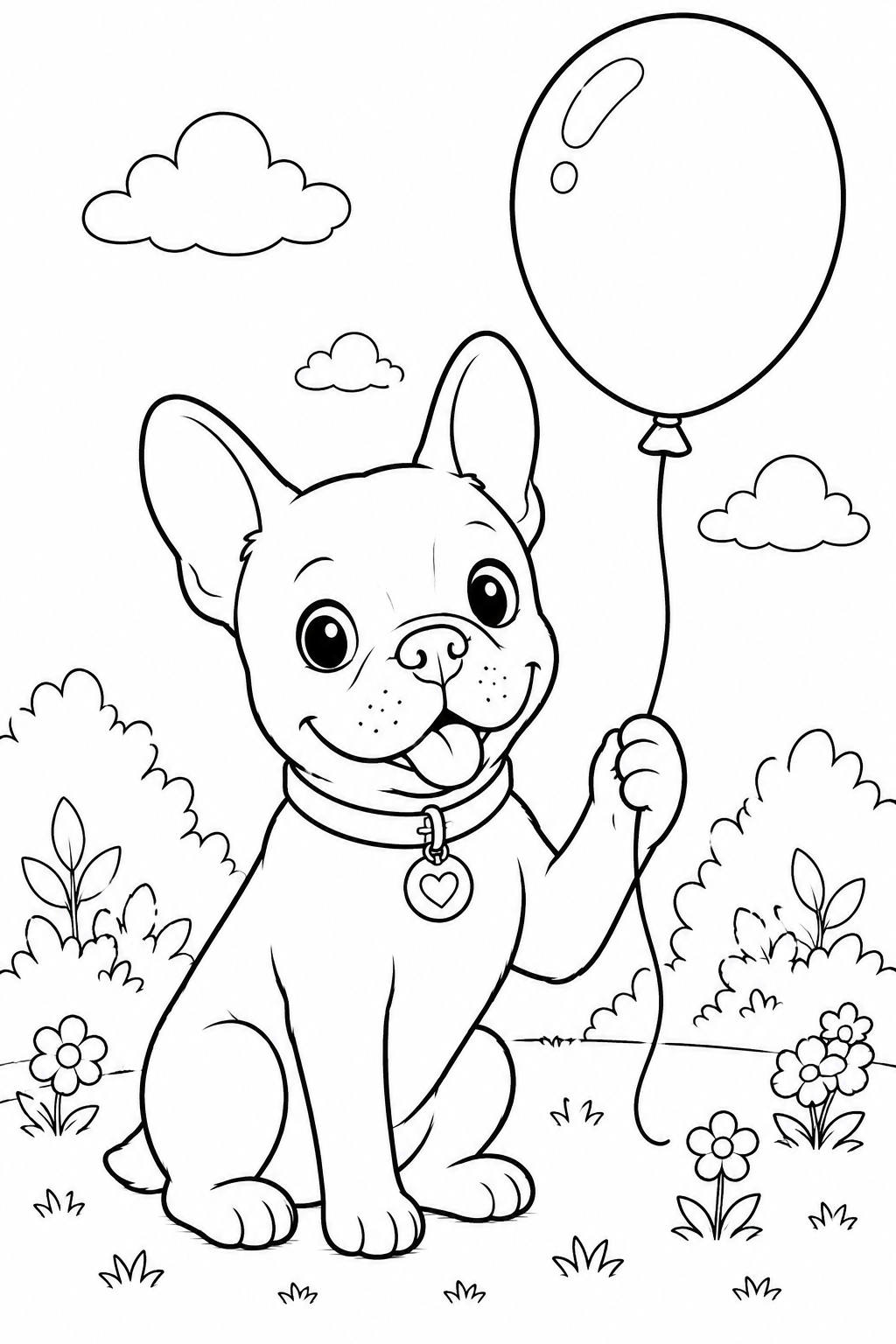 Gratis kleurplaat hond met ballon: Deze vrolijke kleurplaat van een hond met een ballon is perfect voor kinderen die van…