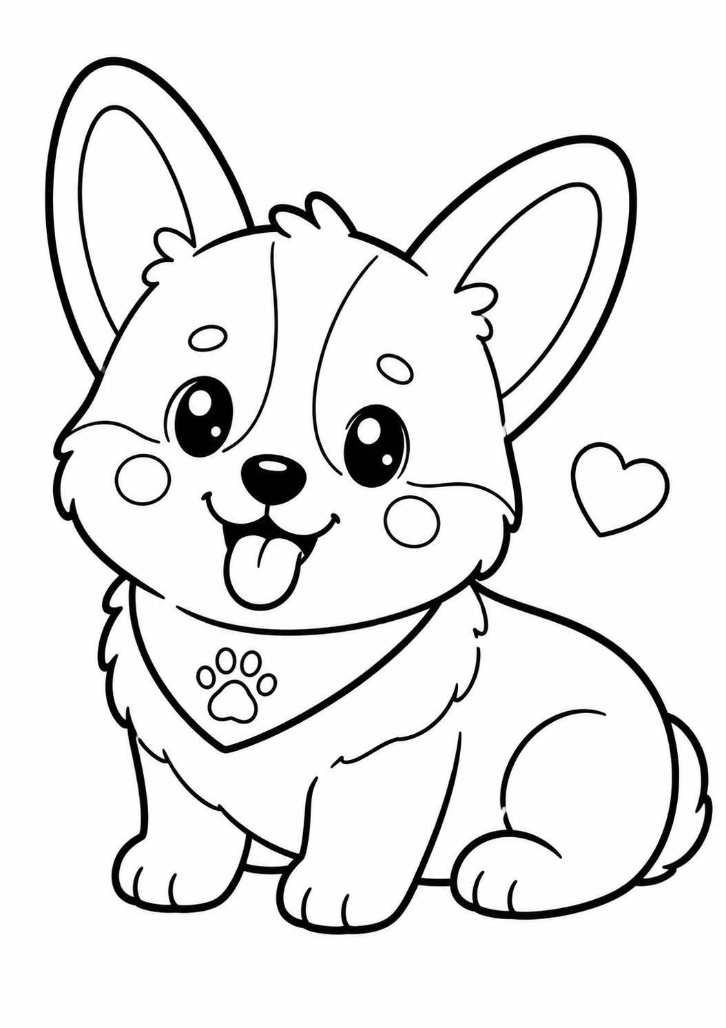 Gratis kleurplaat corgi: Ben jij dol op corgi's
