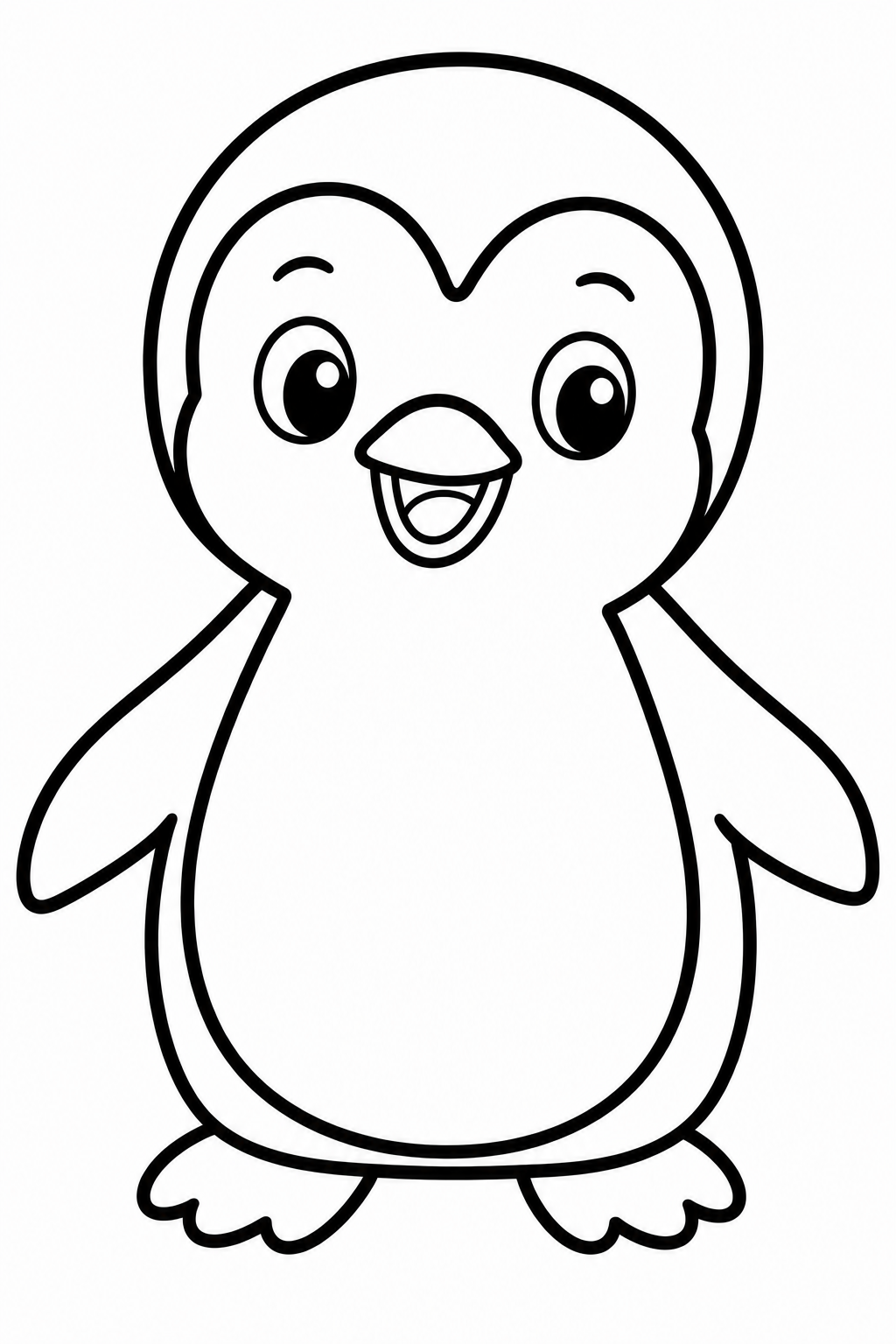 Kleurplaat van een pinguïn