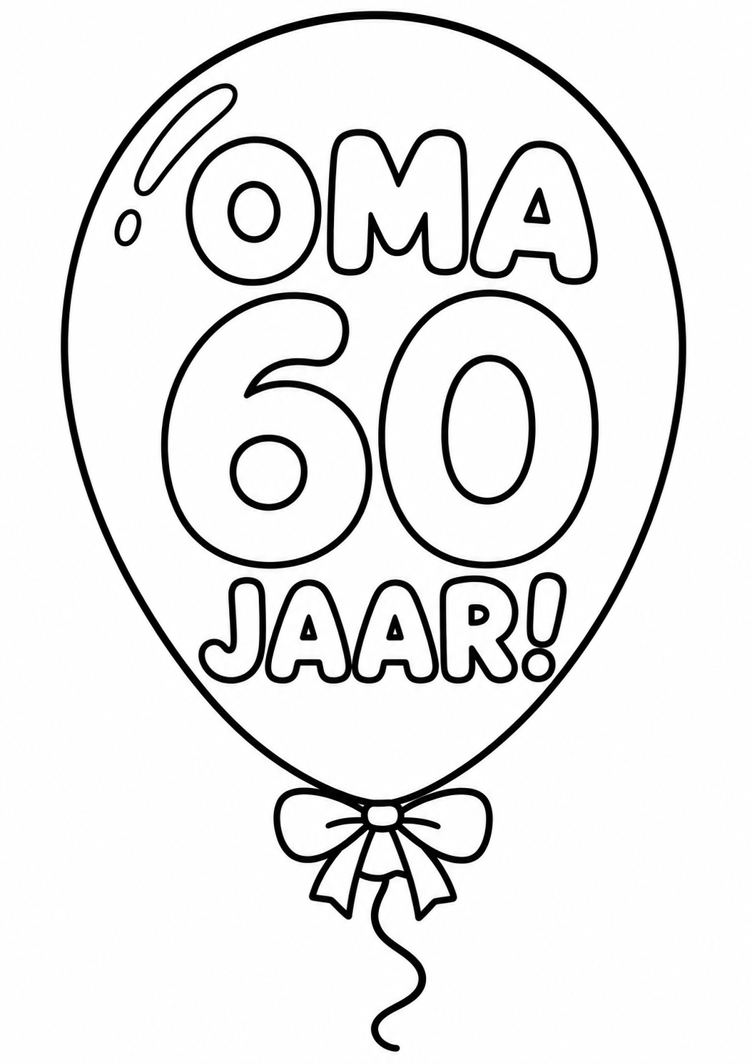 Kleurplaat van oma 60 jaar ballon: Is jouw oma binnenkort 60 jaar
