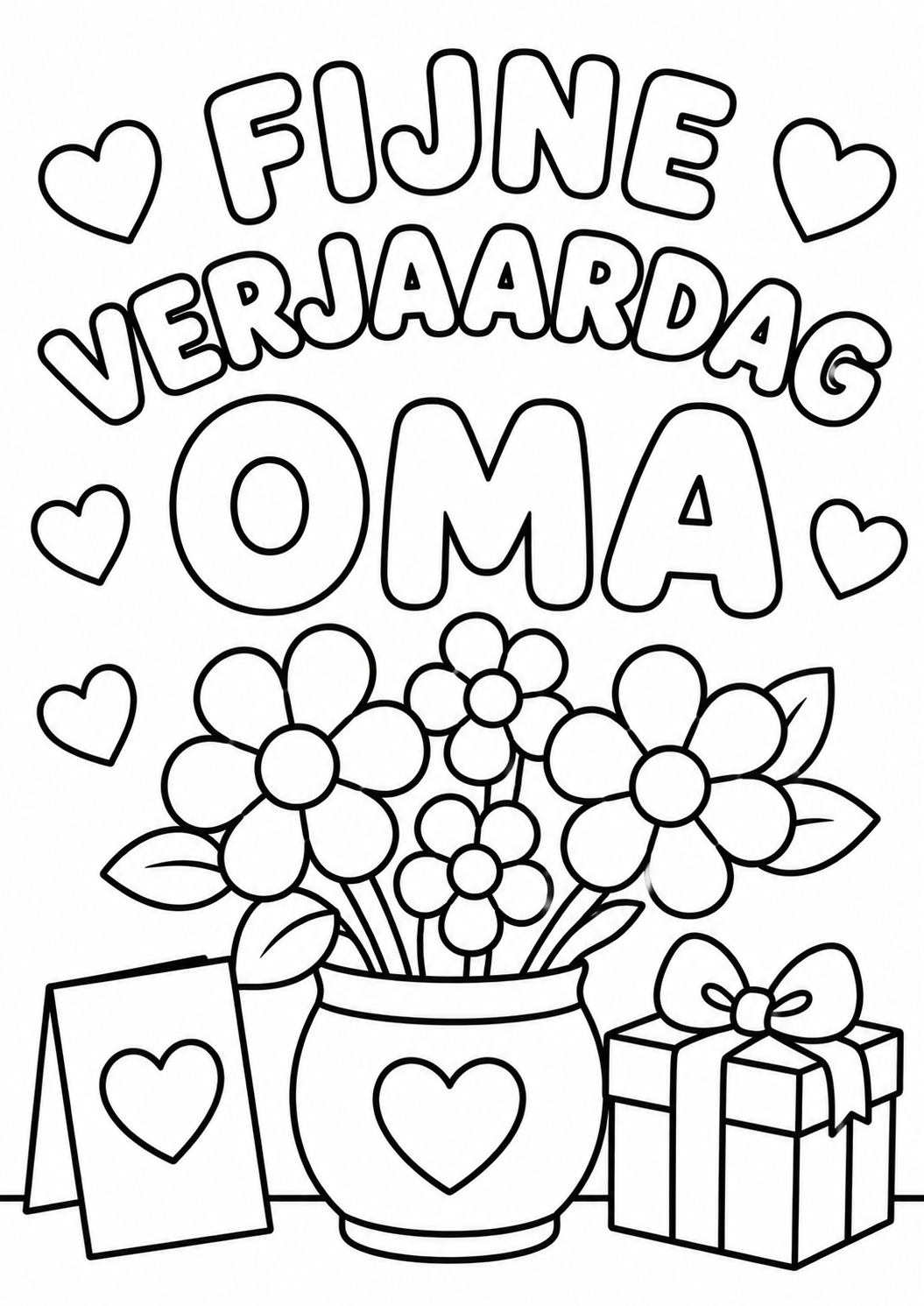Gratis kleurplaat verjaardag oma: Is jouw oma binnenkort jarig