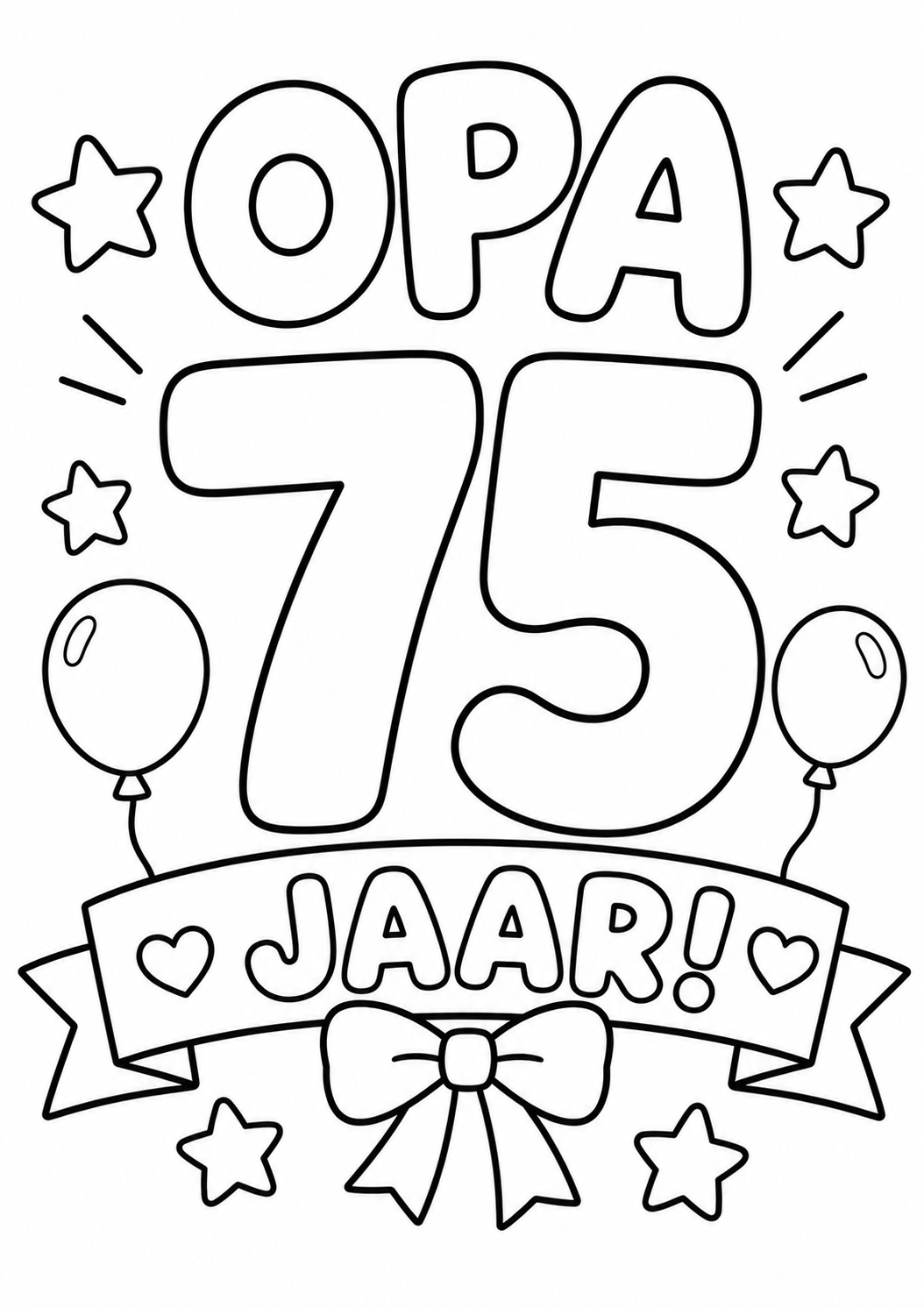 Gratis kleurplaat opa verjaardag 75 jaar: Is jouw opa binnenkort 75 jaar