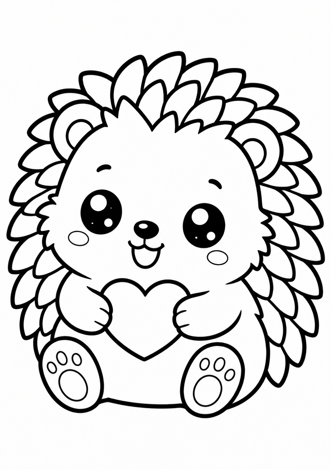 Kleurplaat Schattige egel — Kawaii baby egel kleurplaat Ben jij dol op schattige dieren