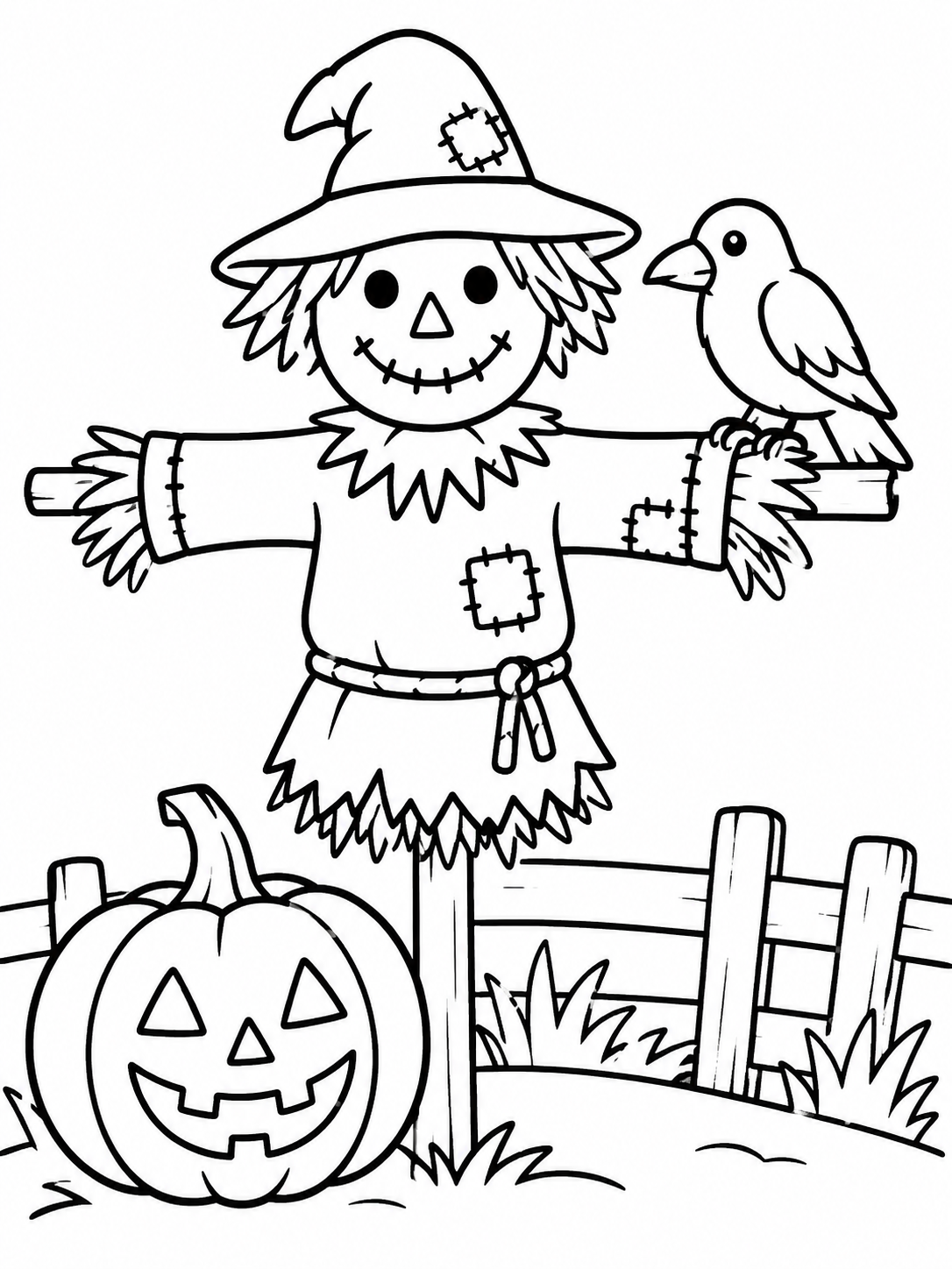 Kleurplaat Halloween vogelverschrikker. Op zoek naar een leuke Halloween kleurplaat voor kinderen