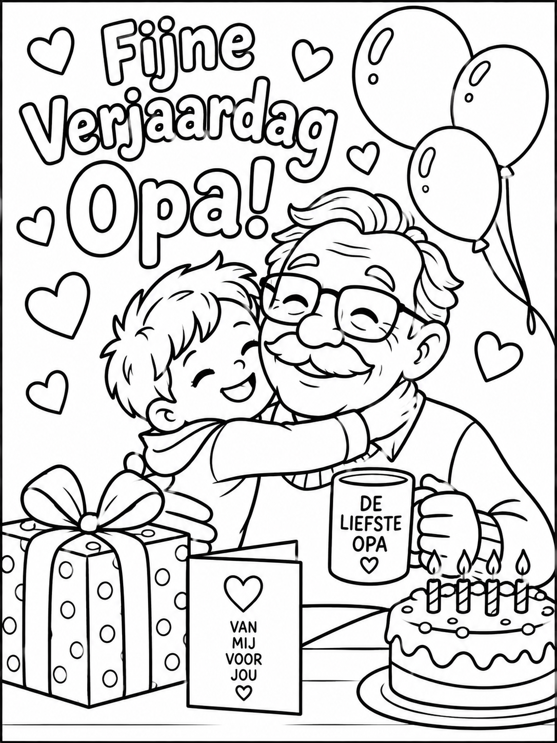 Kleurplaat verjaardag opa