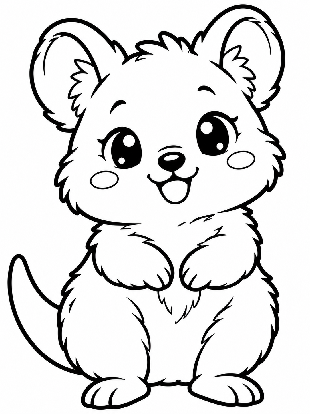 kawaii quokka kleurplaat