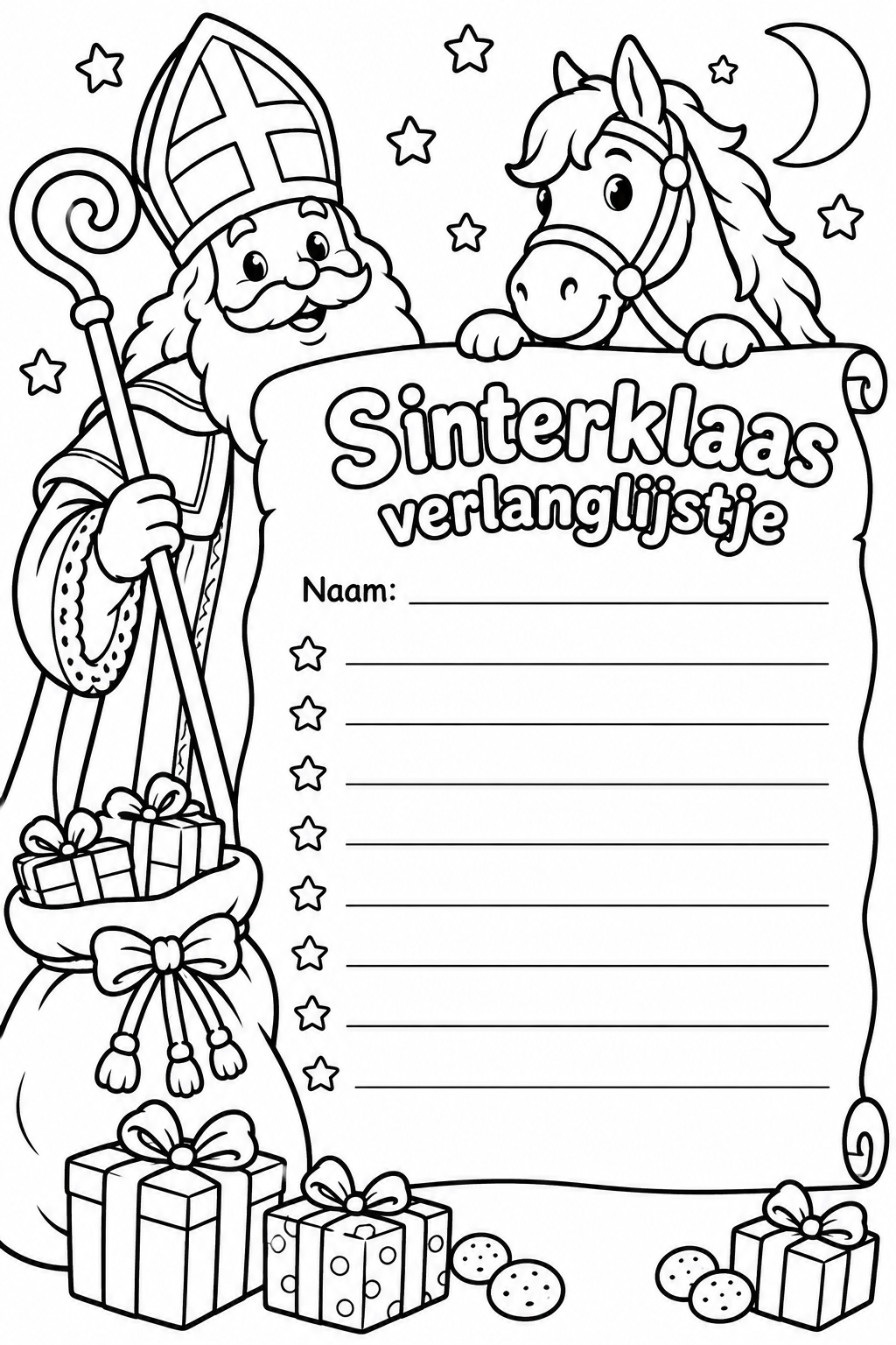 Verlanglijstje sinterklaas om zelf te printen.