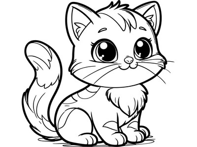 Kleurplaat schattige kat