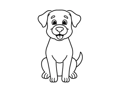 Kleurplaat hond simpel
