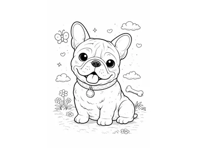 Kleurplaat bulldog