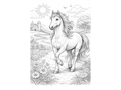 Kleurplaat paard