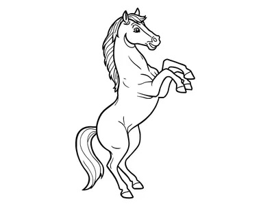 Kleurplaat steigerend paard