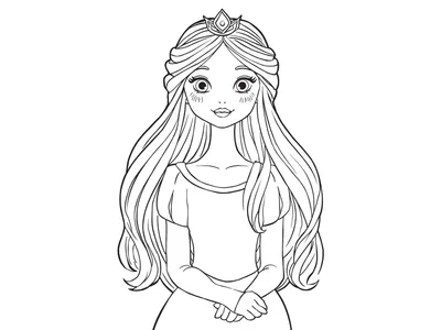Kleurplaat van een prinses