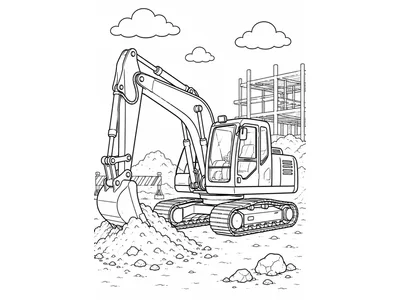 Kleurplaat graafmachine