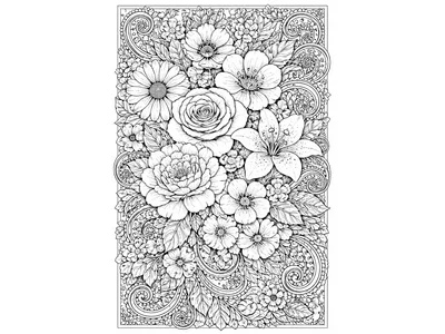 Kleurplaat volwassenen bloemen