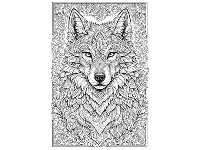 Kleurplaat volwassenen wolf
