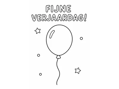 Kleurplaat verjaardag ballon