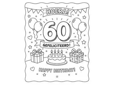 Kleurplaat 60 jaar feest 2