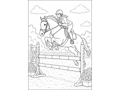 Kleurplaat paard balk