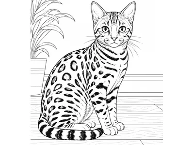 Kleurplaat Bengaalse kat