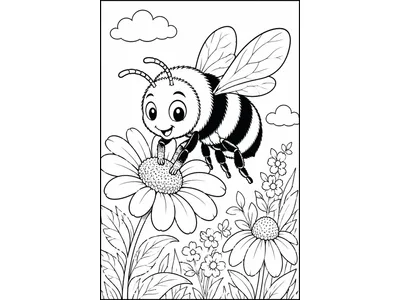 Kleurplaat hommel