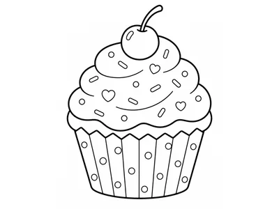 Kleurplaat cupcake