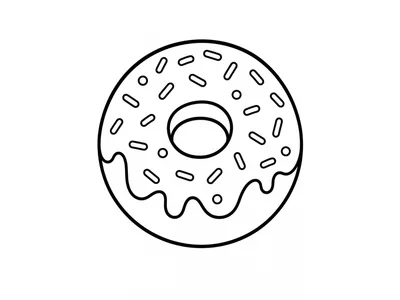 Kleurplaat donut