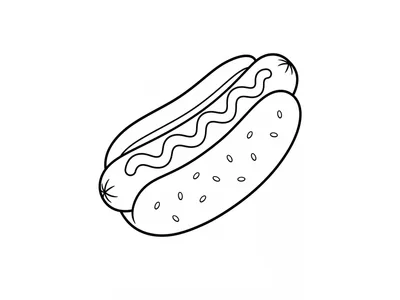 Kleurplaat hotdog.
