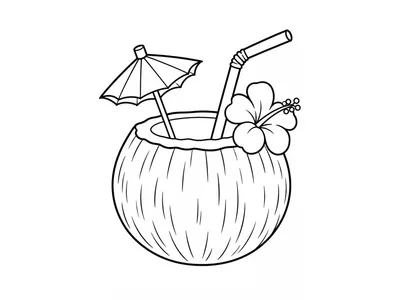 Kleurplaat kokosdrankje