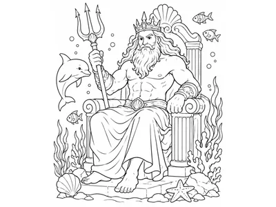 Kleurplaat neptunus