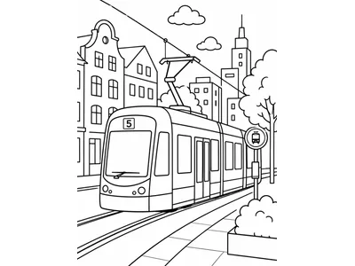 Kleurplaat tram