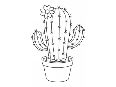 Kleurplaat cactus